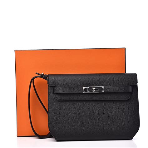 hermes kelly depeches 25|Hermès Kelly Depeches 25 Pouch in Black .